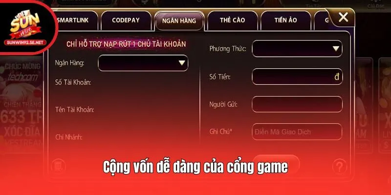 Cộng vốn dễ dàng của cổng game